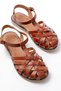 Zri̇n-205-02 Premium Brown Orthopedic Genuine Leather Women's Sandals