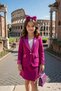 Girl's Sequined and Pocket Detailed Shawl Collar Jacket and Asymmetrical Cut Purple Sequined Skirt Set - 2