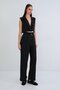 Black Sofia Linen Vest and Wrap-Cut High-Waist Zippered Trousers Set Alc-X15300 - 3