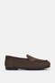 Navier Genuine Leather Flat Sole Women's Shoes - Brown