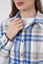 Women's Plaid Pattern Oversize Lumberjack Shirt 1365 - A.Ecru - 5