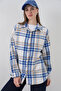 Women's Plaid Pattern Oversize Lumberjack Shirt 1365 - A.Ecru