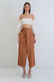Cinnamon Sofia Linen Double Breasted Tie High Waist Hidden Zipper Trousers Alc-X15301 - 3