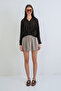 Bitter Brown Shirt Collar Dobby Twisted Detailed Buttoned Woven Blouse Alc-X15372 - 7