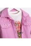 Girl's Set with Beaded Detailed Jacket and Tulle Skirt - 5