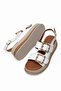 Women's White Comfortable Fit High Sole Buckle Sandals - 3