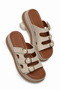 Women's Beige Comfortable Fit High Sole Slippers - 4