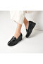 Pena Black Snake Print Real Leather Women's Casual Shoes - 2
