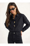 Women's Black Gold Button Accessory Poplin Shirt 7508 60283943 - 3