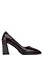 Women's Brown Patent Leather Heeled Shoes