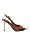 Copper Satin Suede Women's Thin Heeled Shoes 618512 Z