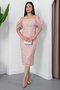 Square Neck Balloon Sleeve Beaded Lace Dress Bal168 - 3