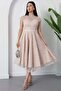 Crew Neck Glitter Sequin Lace Dress Bal169