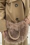 Women's Camel Luxury Plush Shoulder Bag with Gold Chain Detail - 3