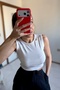 قميص Yumuş Prdd Fitilli Crop Athlete باللون الأبيض - 8