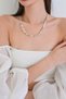 Gold-Silver Steel Crushed Beaded Vintage Model Necklace Alc-X15359 - 2