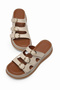 Women's Beige Comfortable Fit High Sole Slippers - 3