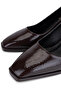 Women's Brown Patent Leather Heeled Shoes - 4