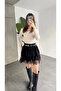 Premium Trend Lace Ruffle Mini Belted Skirt - 5