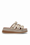 Women's Beige Comfortable Fit High Sole Slippers - 5