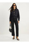 Women's Black Gold Button Accessory Poplin Shirt 7508 60283943 - 2