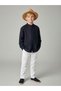 Boys' Cotton Court Collar Long Sleeve Shirt - 6
