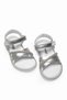 Children's Unisex Silver Children's Cross-Tied Sandals - 3