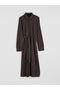 Lcw Everyday Brown Modal Mixed Color with Belt Shirt Dress - 4