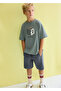 Boy's T-Shirt and Shorts Set Green 6690