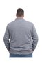 Men's Large Size Gray Polo Collar Striped Zippered Knitwear Sweater 3Xl-4Xl-5Xl-6Xl - 3