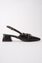 Joly Pointed Toe Open Back Women's Low Heel Shoes with Metal Accessories - 4