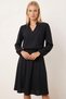 Women's Black V-Neck Elastic Waist Flared Dress Arm-26K001094 - 2