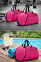 2-Piece Pink Hand Travel Sports Bag with Front Pocket and Adjustable Shoulder Strap - 4