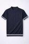 Dale Striped Cuff Crew Neck Slim Knitwear Knitted Regular Fit Men's T-Shirt - Navy Blue - 5