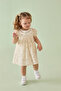 Woven Dress (Flowery) Beige - 3