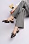 Joly Pointed Toe Open Back Women's Low Heel Shoes with Metal Accessories - 2