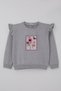 Girl's Tracksuit Set Butterfly Touch Flower Garden 4-8 Years, Gray Melange - 3