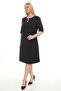 Round Neck Buckle and Pocket Detailed Straight Cut Midi Dress Ets7290 - 2