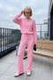 Women's College Jacket Ribbed Knit Trousers Two-Piece Set - 4