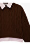 Shirt Collar Long Sleeve Comfortable Fit Knitwear Sweater - 5