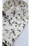 Beige-White Checkered Long Sleeve Men's Shirt with Khaki Floral Pattern - 3