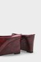 Women's Pointed Toe Open Back Wedge Heeled Slippers Juliet Burgundy Crocodile - 6