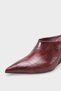 Women's Pointed Toe Open Back Wedge Heeled Slippers Juliet Burgundy Crocodile - 5