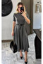 Gray Short Sleeve Dress - 261013