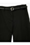 Viscose Blend Wide Leg Trousers with Pocket and Belt Detail - 5
