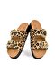 Women's Leopard Material Cork Orthopedic Insole Buckle Slippers - 5