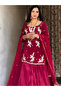 Rani Pink Crepe Silk Lehenga - HRT4774 | Rani Pink - 2