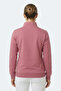 Maxis I Women's Stand Collar Zippered Pink Sweatshirt - 8
