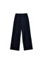 Straight Fit Pocketed Straight Wide Leg Striped Trousers - 4