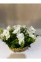 Artificial Flower Arrangement Wicker Basket Flower Pot – Decorative Ornament for Living Room, Office, Tabletop - 4